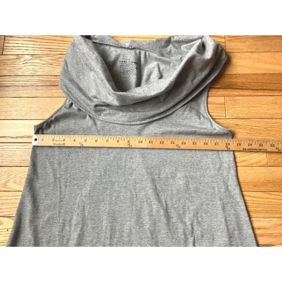Neon Buddha 100% Cotton Gray Cowl Neck Sleeveless Tunic Dress Pockets Size M - Picture 4 of 6